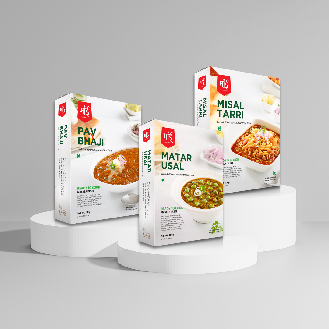 Assorted Veg: Matar Usal + Pav Bhaji + Misal Tarri