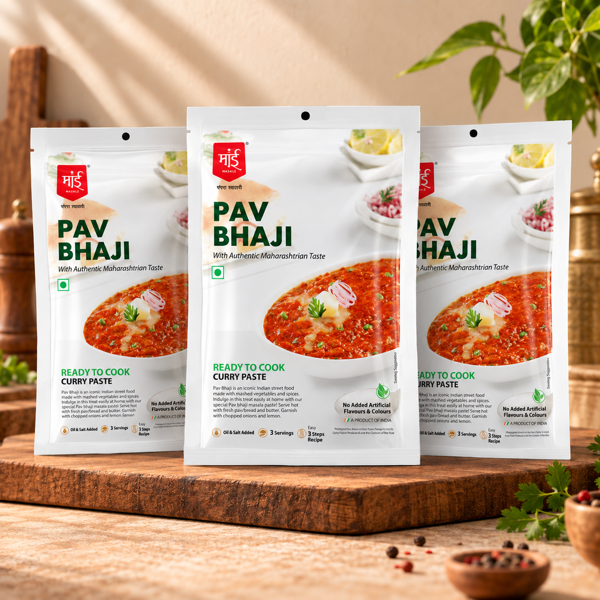 Pav Bhaji – Curry Paste Pack of 03